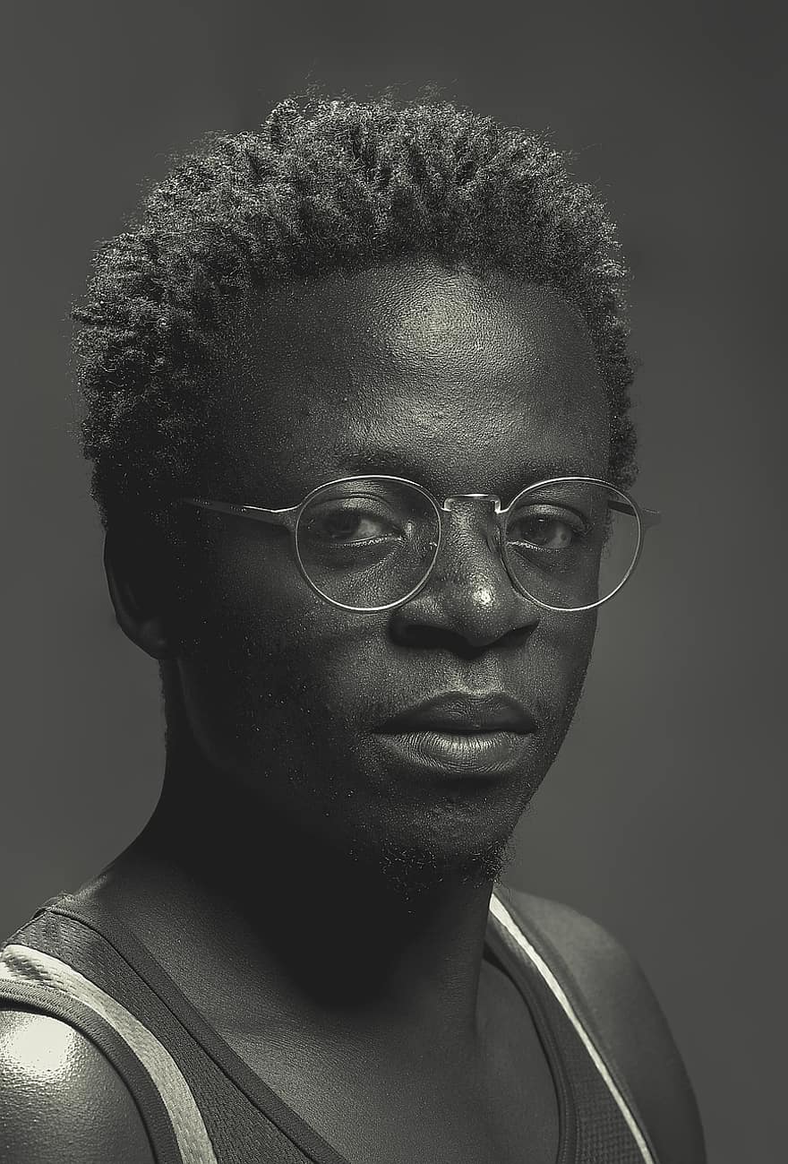Ruben Imona Karim, Qualia, Portrait, African, Monochrome, Man, Male, one person, adult, young adult, looking at camera