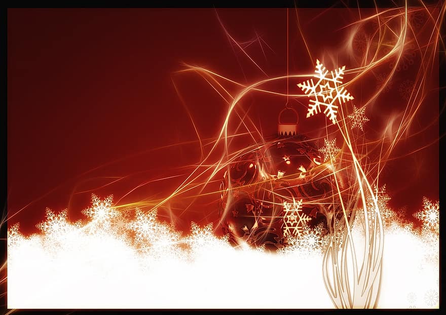 Červené, bílý, sníh, silueta, Vánoce, vánoční ozdoba, flóra, kringel, kruh, hvězda, světlo