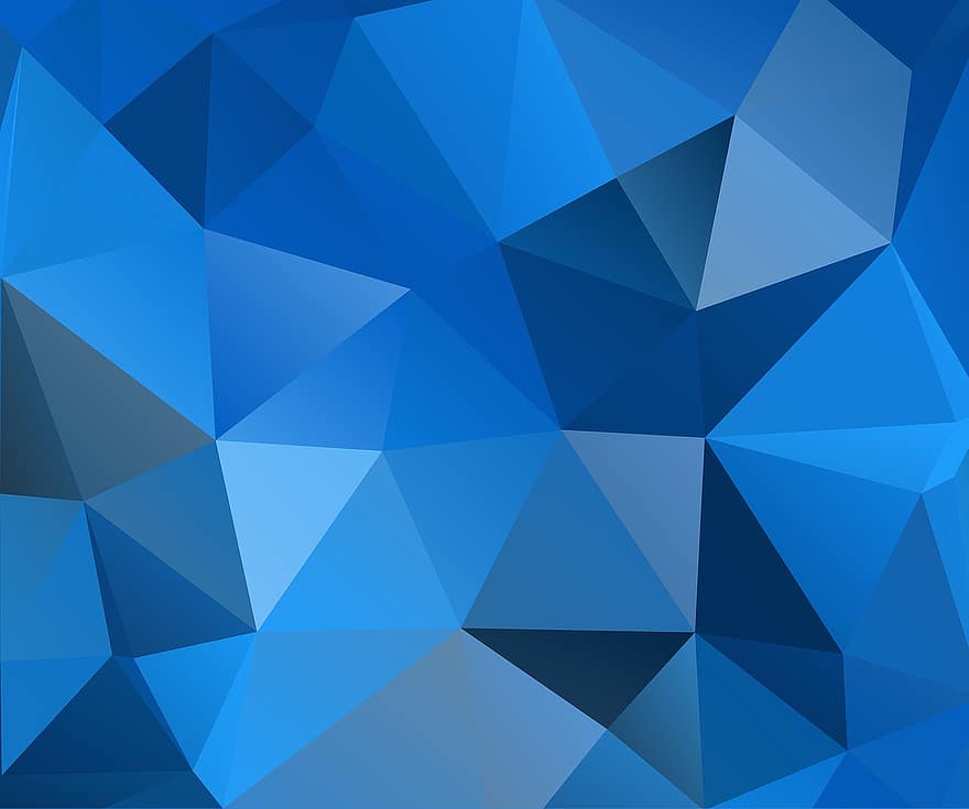 Blau, Dreiecke, Polygon, Hintergrund, Design, Textur, blaue Textur