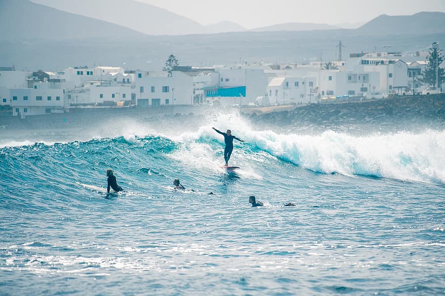 Ocean, Spain, Atlantic, Lanzarote, Lasanta, Surfing, Surf, Waves