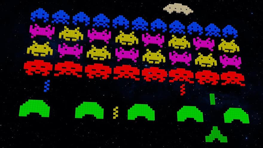 Hintergrund, Videospiel, 80er Jahre, Aliens, Retro-Spiele