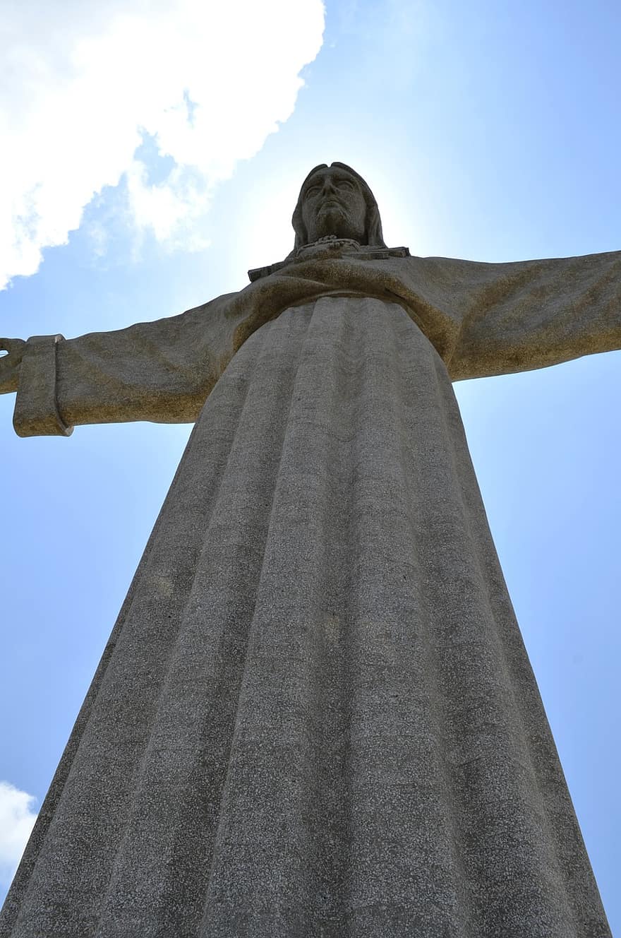 Sculpture, Jesus, Resurrected, Gesture, Portugal, christianity, architecture, famous place, religion, monument, statue
