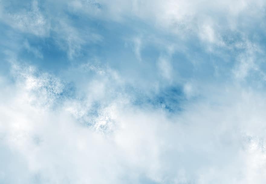 небо, облака, синий, белый, цифровое искусство, фон, яркое облако