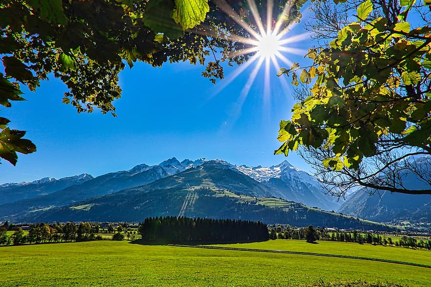 Alpen, Berge, Natur, Landschaft, Tirol, Österreich, alpin, draußen, Reise, ländliche Szene, Wiese