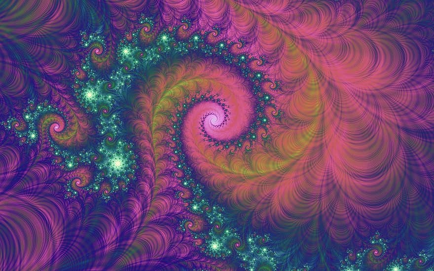fractal, espiral, abstrato, padronizar, colorida, arte, vívido, vibrante, desenhar, fundo