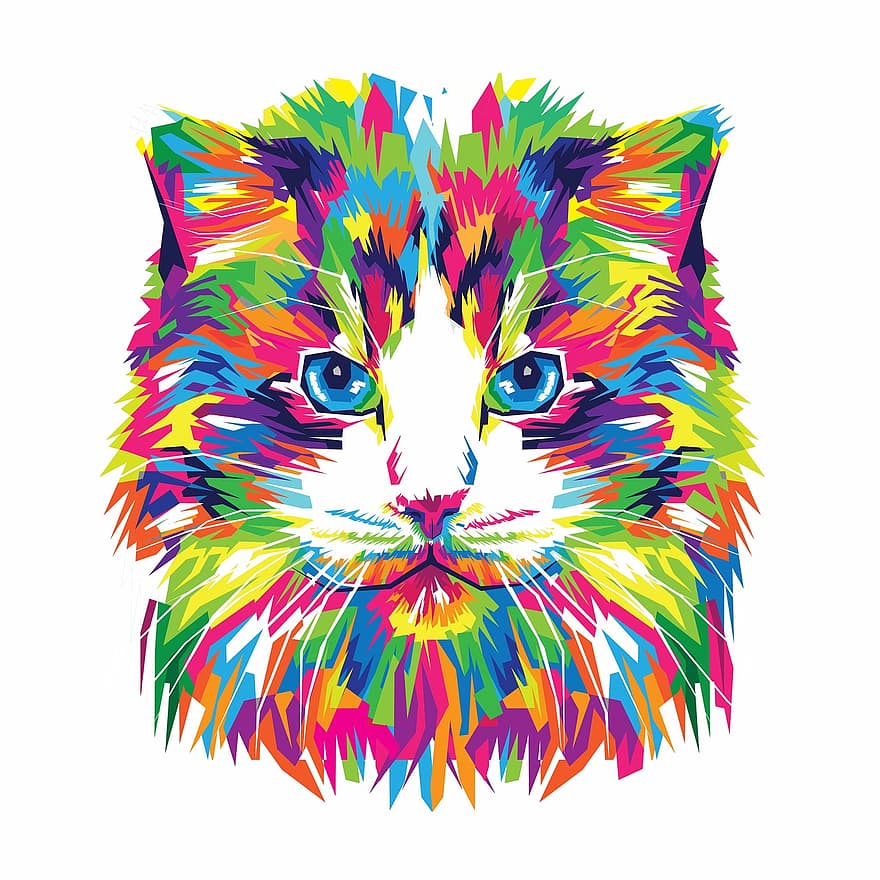 katt, Cat Vector, Vector Illustrasjon, kattunge, design, dyr, natur, dyreliv, grafikk, vill, form