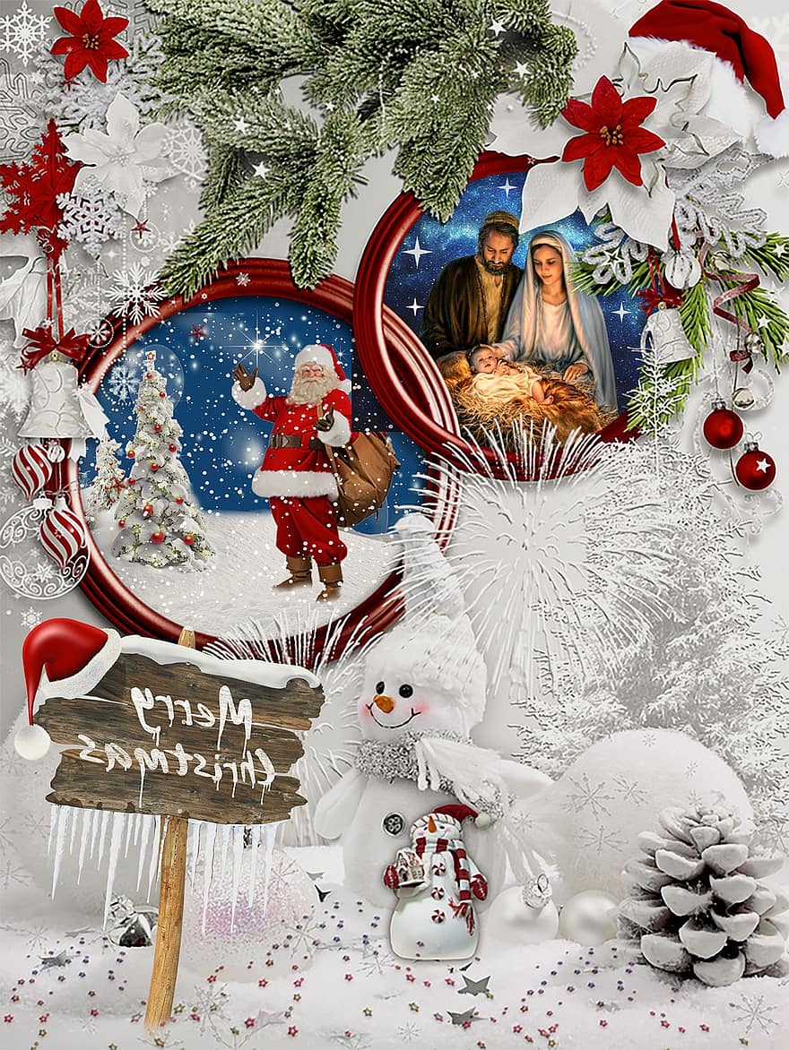 christmasbackground, jul, at sne, baggrund, fest, nyfødte, fødsel, vinter, sne, dekoration, illustration