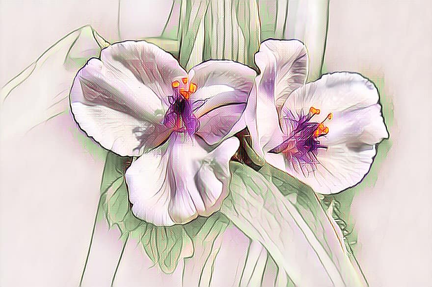 trei flori de maestru, pictura digitala, inflori, a inflori, flori, natură