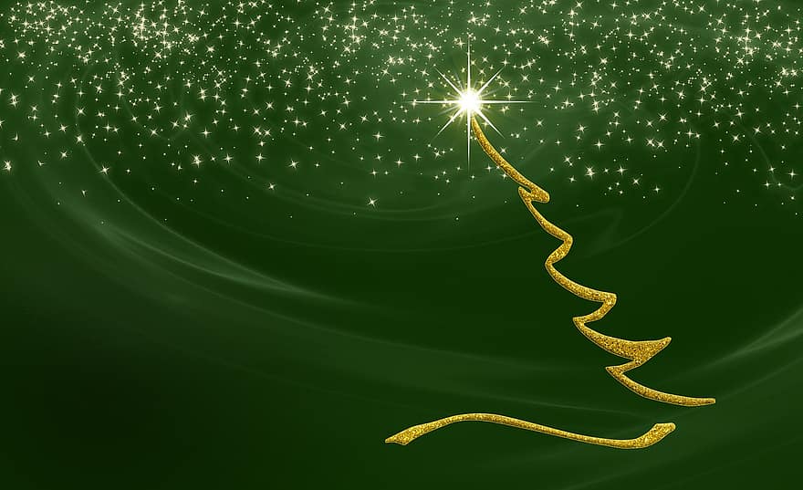 Christmas, Stars, Background, Wallpaper, Abstract, Green, Decoration, Decor