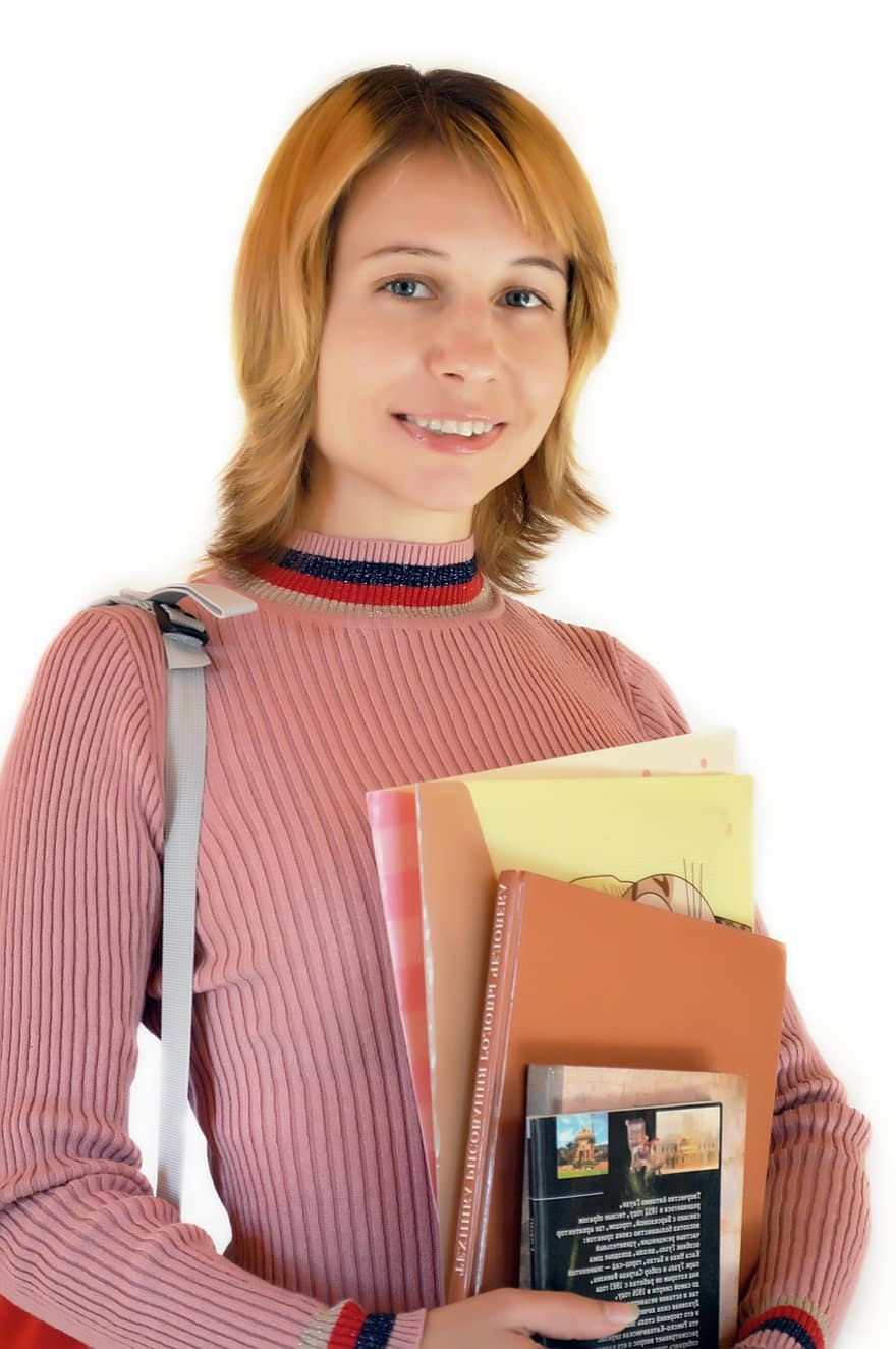 Student, Girl, Books, Backpack, Applicant, Study, Training, Institute