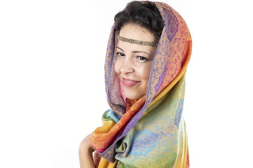 шарф, жінка, головний шарф, богемський, етнічна, культурні, одяг, мусульманин, іслам, портрет, дівчина
