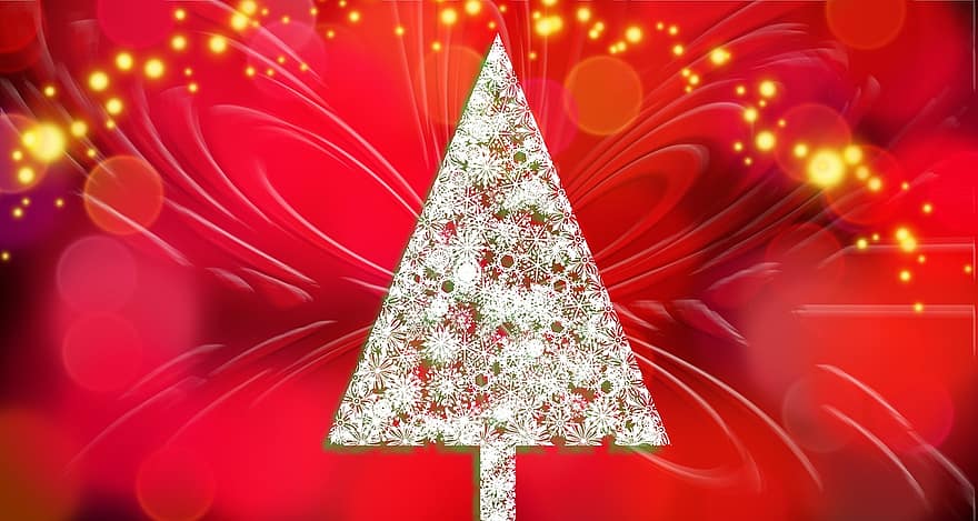 albero di Natale, sfondo, Biglietto natalizio, vacanze, decorazione, Natale, Avvento, rosso