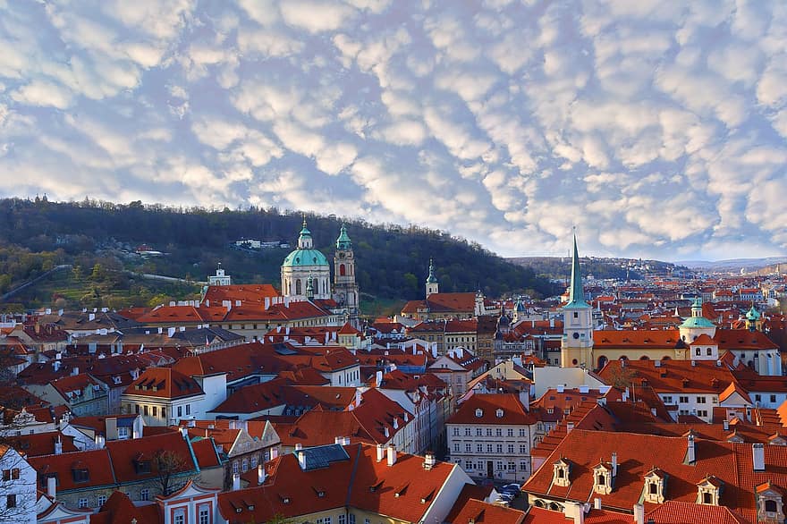 град, Прага, сгради, архитектура, пейзаж, покрив, градски пейзаж, известното място, външна сграда, култури, пътуване