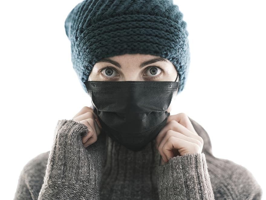 Woman, Sweater, Face Mask, Protection, Coronavirus, Chilly, Beanie, Beautiful, Pretty, Attractive, Girl