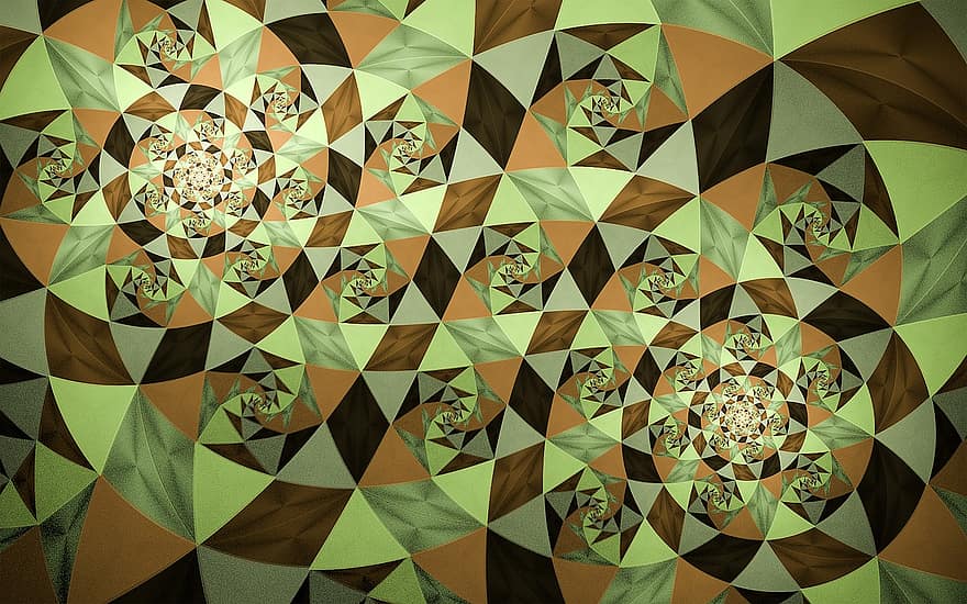 fractale, mosaïque, abstrait, art fractal