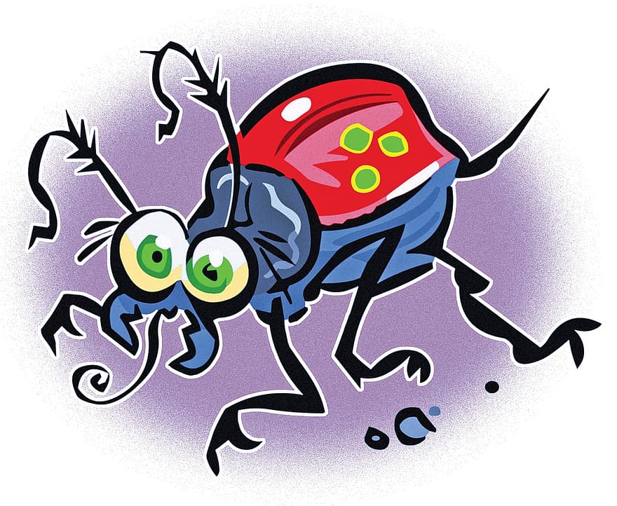 pluskwa, owad, czarny, skrzydło, kreatura, chrząszcz, szkodnik, zwierzę, biologia, kreskówka, mały
