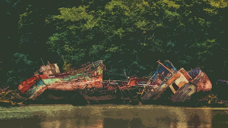 Ship, Debris, Shipwrecked, Wreck, Maritime