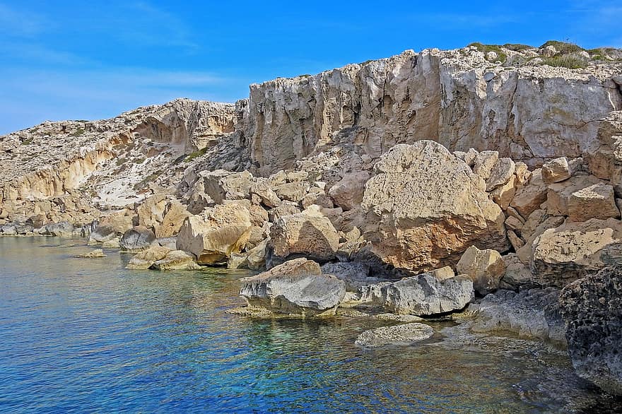 klints, raksturs, ceļot, izpēte, ārā, jūra, cavo greko, Kipra