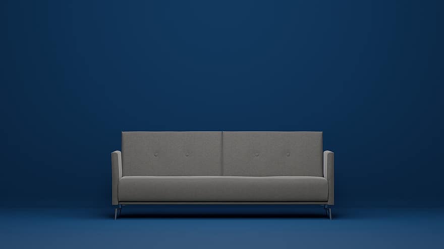canapé, chaise, meubles, design d'intérieur, chambre domestique, bleu, à l'intérieur, moderne, conception, confortable, oreiller