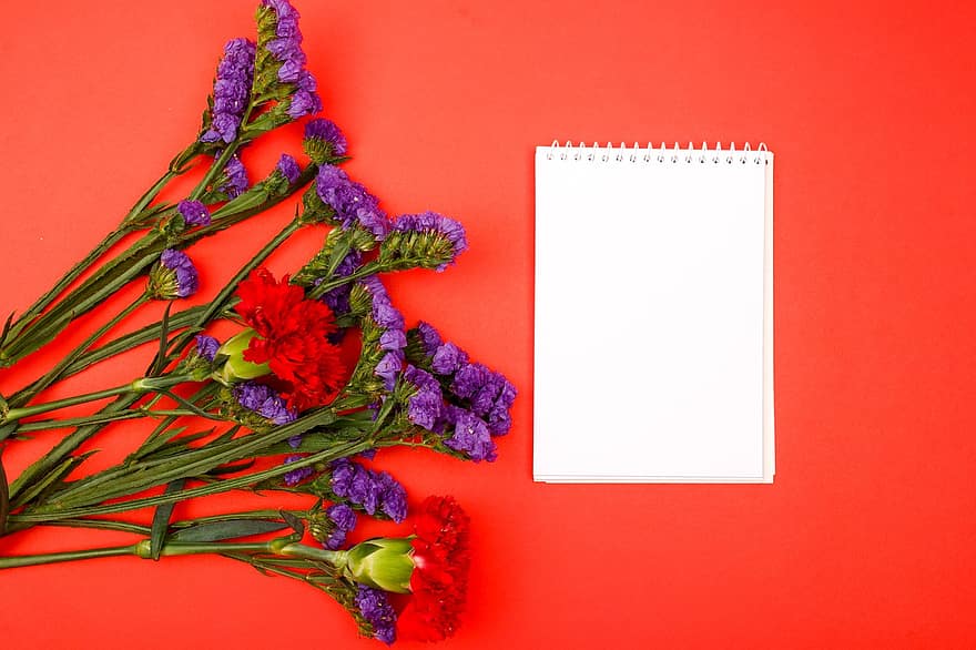 flors, quadern, còpia espai, mock up, maqueta floral, composició floral, pis pla