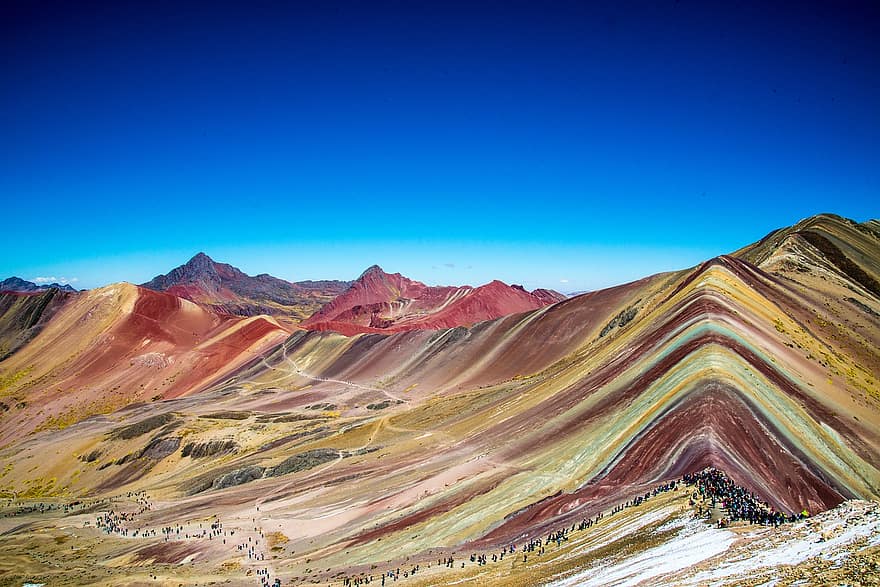 Περού, ουράνιο τόξο βουνό, πεζοπορία