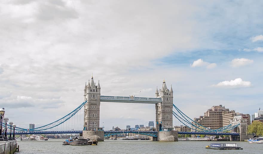 puente, torre, cruce, estructura, urbano, ciudad, Londres