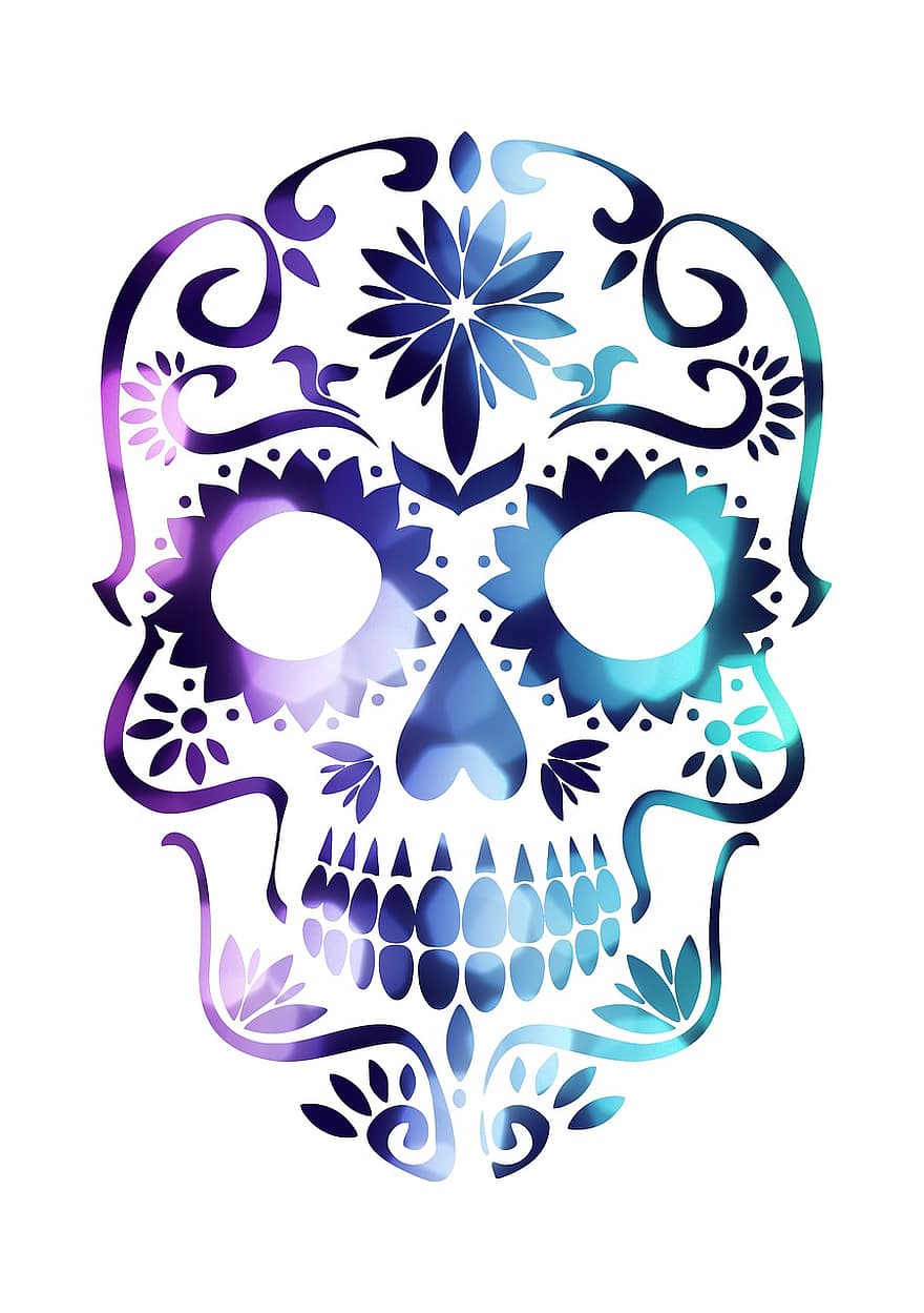 череп, цукровий череп, мексиканський, Мексика, барвисті, традиція