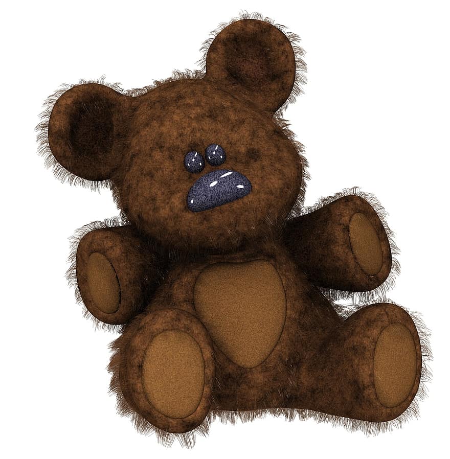 urso Teddy, 3d Teddy, 3d, peluche, desenho animado, Urso, personagem, animal, Diversão, mamífero, panda
