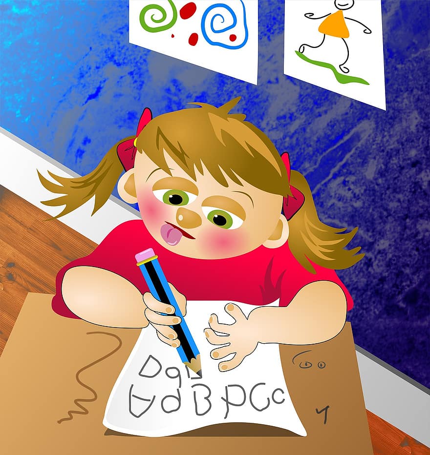 Kids, Child, People, Person, Lifestyle, School, Learning, Education, Alphabet, Abc, Writing