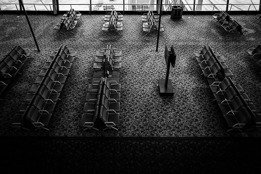 zona de asteptare, aeroport, Poarta de îmbarcare goală, Terminal
