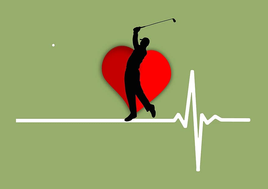 ΧΤΥΠΟΣ καρδιας, σφυγμός, συχνότητα, ΠΑΛΜΟΣ ΚΑΡΔΙΑΣ, καρδιά, γκολφ, παίκτες του γκολφ, παίχτης του γκολφ, άθλημα, κίνηση, υγεία