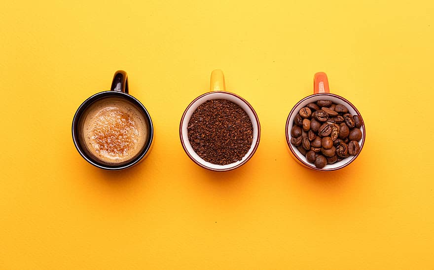 espresso, káva, kofein, šálky, napít se, detail, pozadí, svěžest, cappuccino, jídlo, teplo