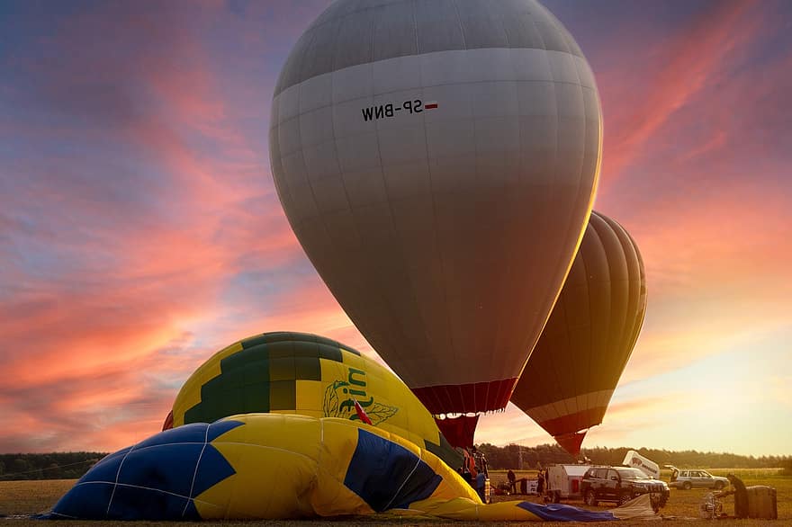 balões, balonismo, vôo, aeronave, ar quente, aeroporto, céu, voar para longe, aeronáutica, oeste