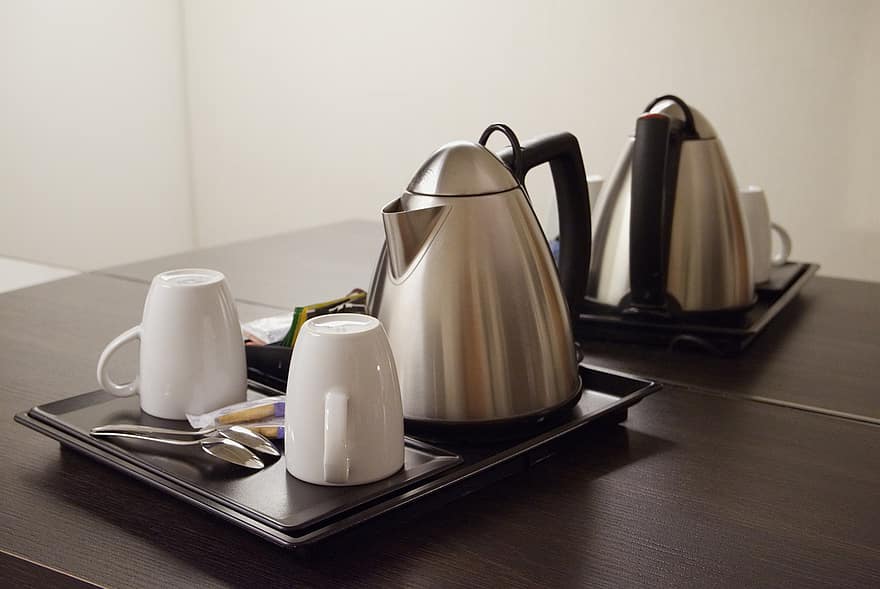 Tea, Cups, Pot, Tray, Service, Hotel, Trip, Office, Tourism