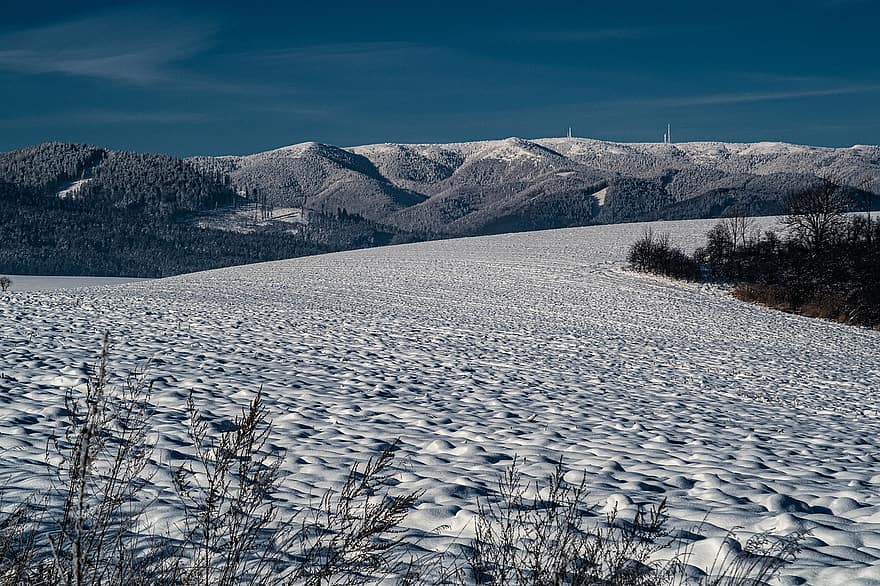 dealuri, zăpadă, îngheţ, munţi, natură, iarnă, acoperit cu zăpadă, în aer liber, geros, sezon, Vrútky