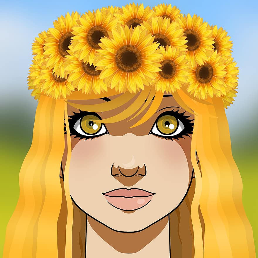 Child, Girl, Flower Crown, Headdress, Sunflower, Flower, Kid, Pretty, Cute, Female, Young