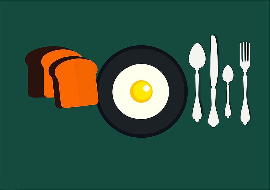 frukost, ägg, bröd, mat, morgon-, hälsosam, protein, näring