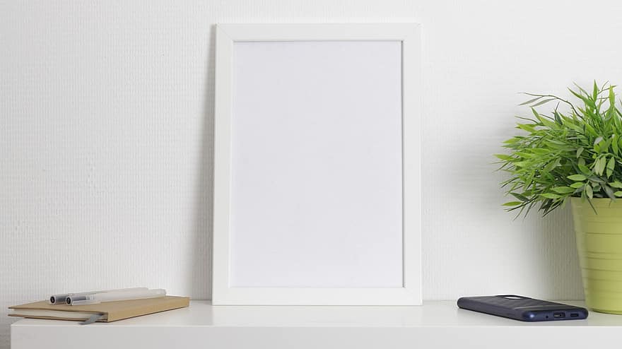 Frame, Mockup, Decoration, Template, Design, Plant, Photo, indoors, blank, office, domestic room