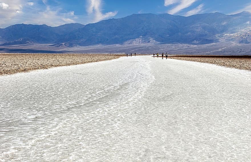 mirties slėnis, druskos ežeras, Kalifornijoje, usa, druskos butai, sausas
