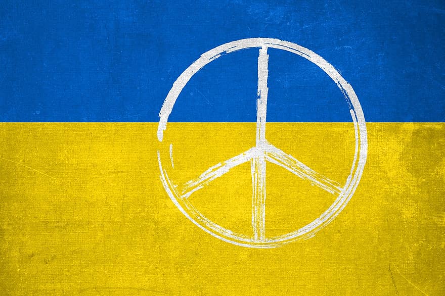 simbol perdamaian, ukraina, bendera, perdamaian, warna nasional, simbol, latar belakang, wallpaper, grunge, tanda, biru