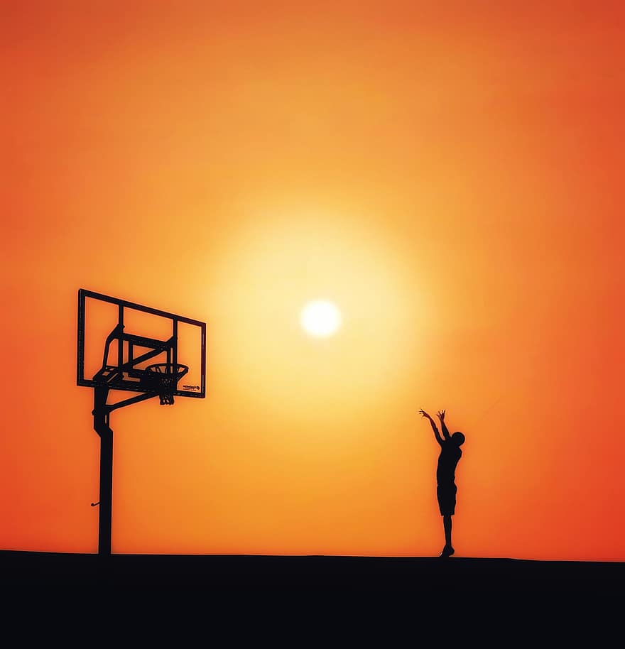 lever du soleil, Soleil, la nature, ciel, espace, paysage, Terre, lumière du soleil, basketball, ballon, sport