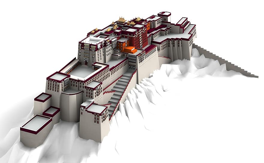 potala, palacio, lhasa, arquitectura, edificio, Iglesia, lugares de interés, históricamente, turistas, atracción, punto de referencia