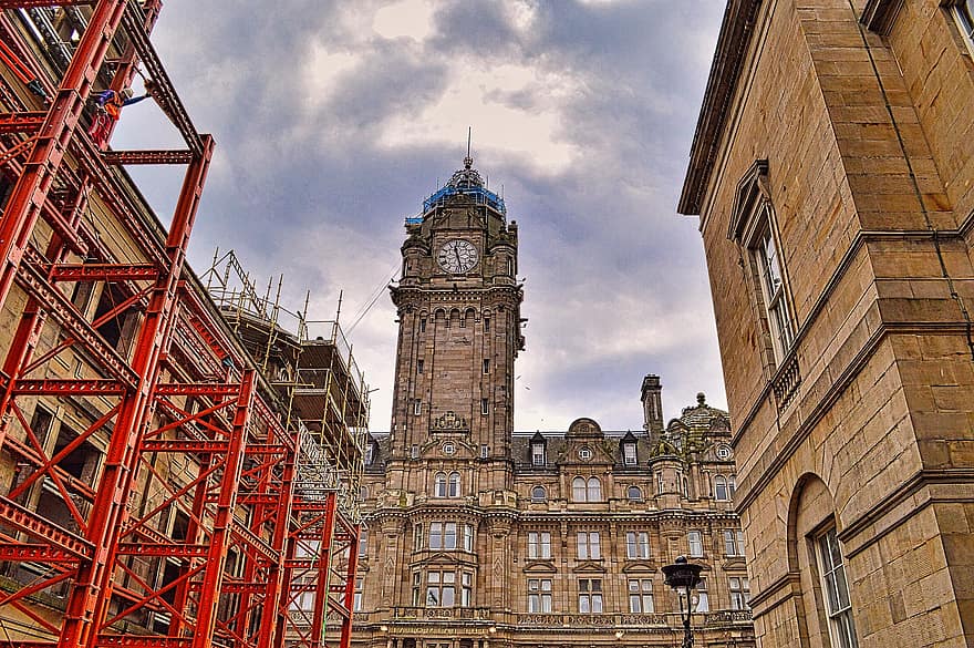 monument, rellotge, edifici, façana, Edimburgo