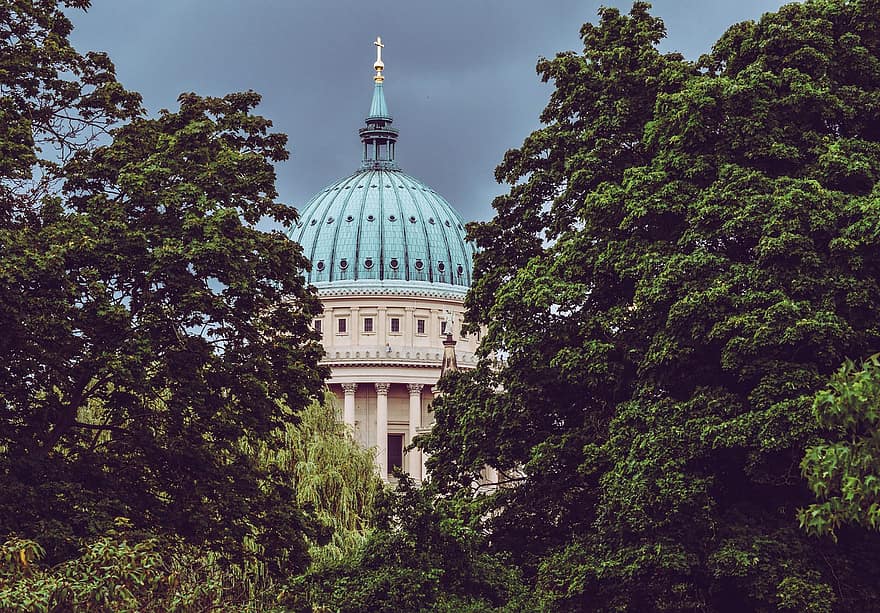 Potsdam, klassismi, Schinkel, st nikolain kirkko, kirkko, kupoli, arkkitehtuuri, historiallinen säilyttäminen, historiallisesti, nikolai-kirkko