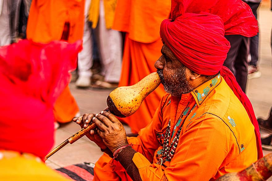 homem, indiano, instrumento indiano, Índia, músico, instrumento musical, música, canção, culturas, cultura indígena, homens