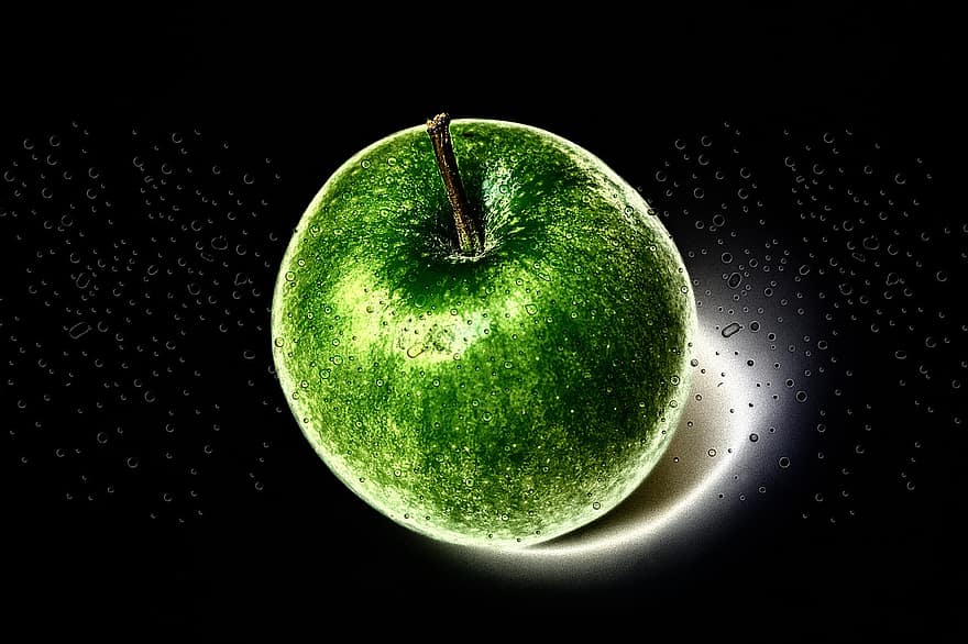 alma, gyümölcs, egészséges, zöld