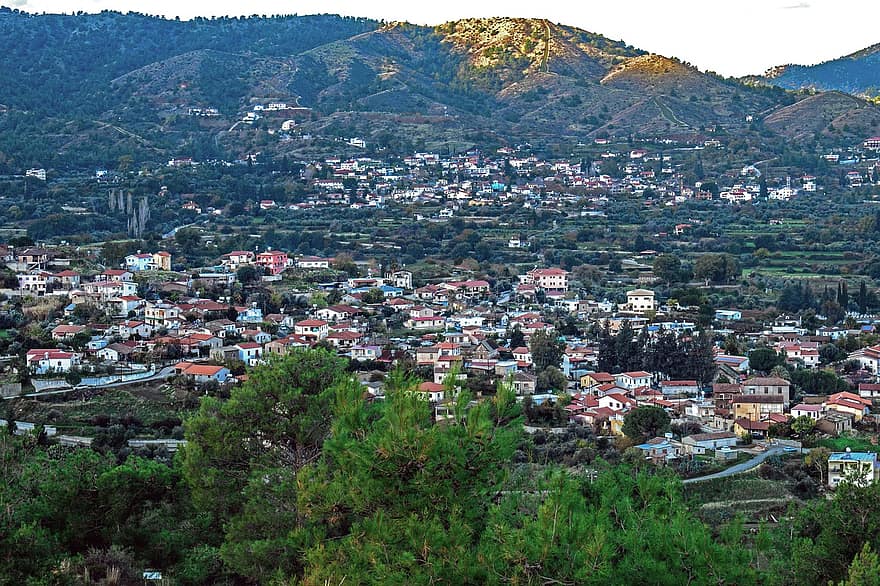kaimas, kaime, kraštovaizdį, Korakou, Kipras