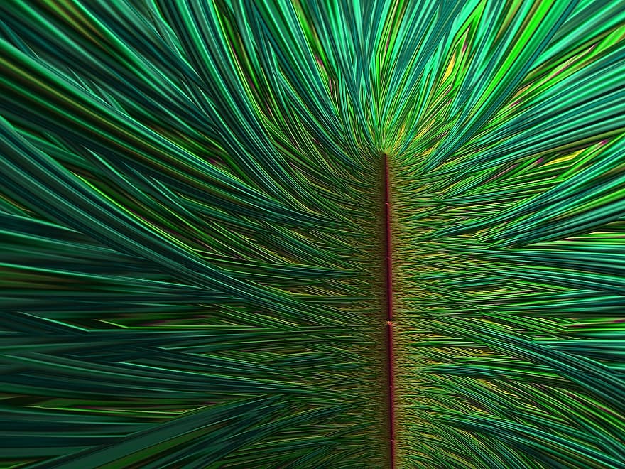 fractal, árvore de abeto, fundo, verde
