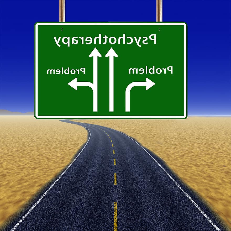 Psychotherapy, Psychology, Therapy, Therapist, Right, Direction, Next, Road Sign, Road, Traffic Sign, Away