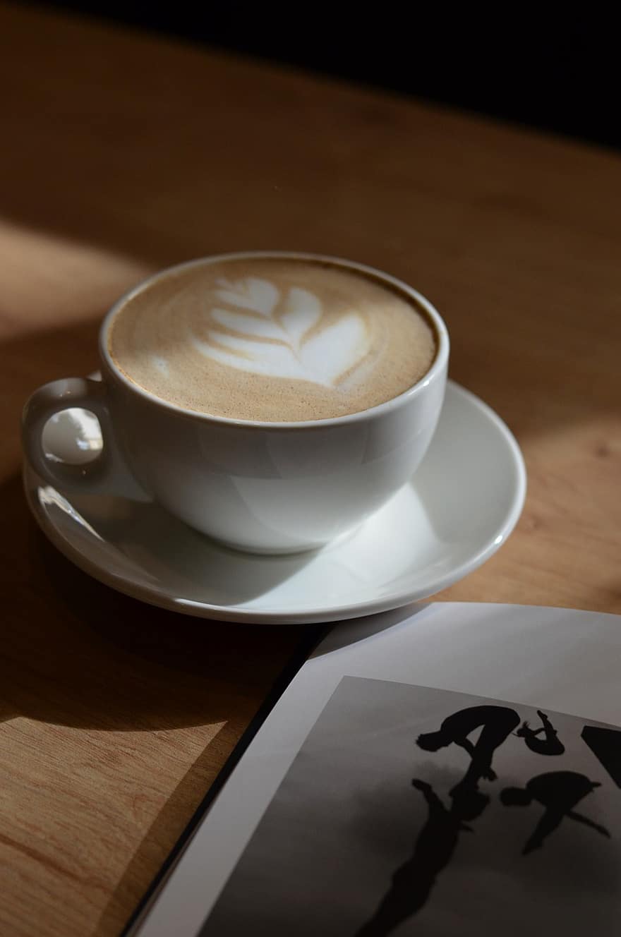 kaffe, cappuccino, kafe, latte kunst, drikke, bord, kaffe kopp, varme, temperatur, latte, koffein